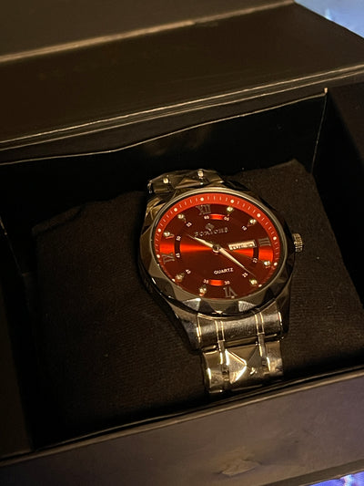 NAKSH X NOOR™ Inferno Blaze — Red Signature Dial Watch | Bold Streetwear Timepiece