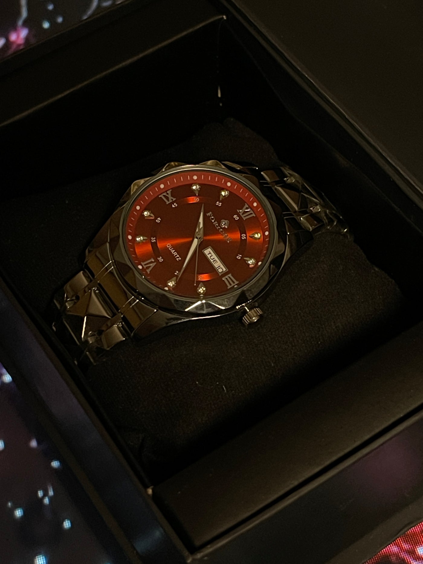NAKSH X NOOR™ Inferno Blaze — Red Signature Dial Watch | Bold Streetwear Timepiece