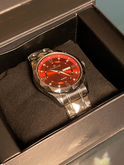 NAKSH X NOOR™ Inferno Blaze — Red Signature Dial Watch | Bold Streetwear Timepiece