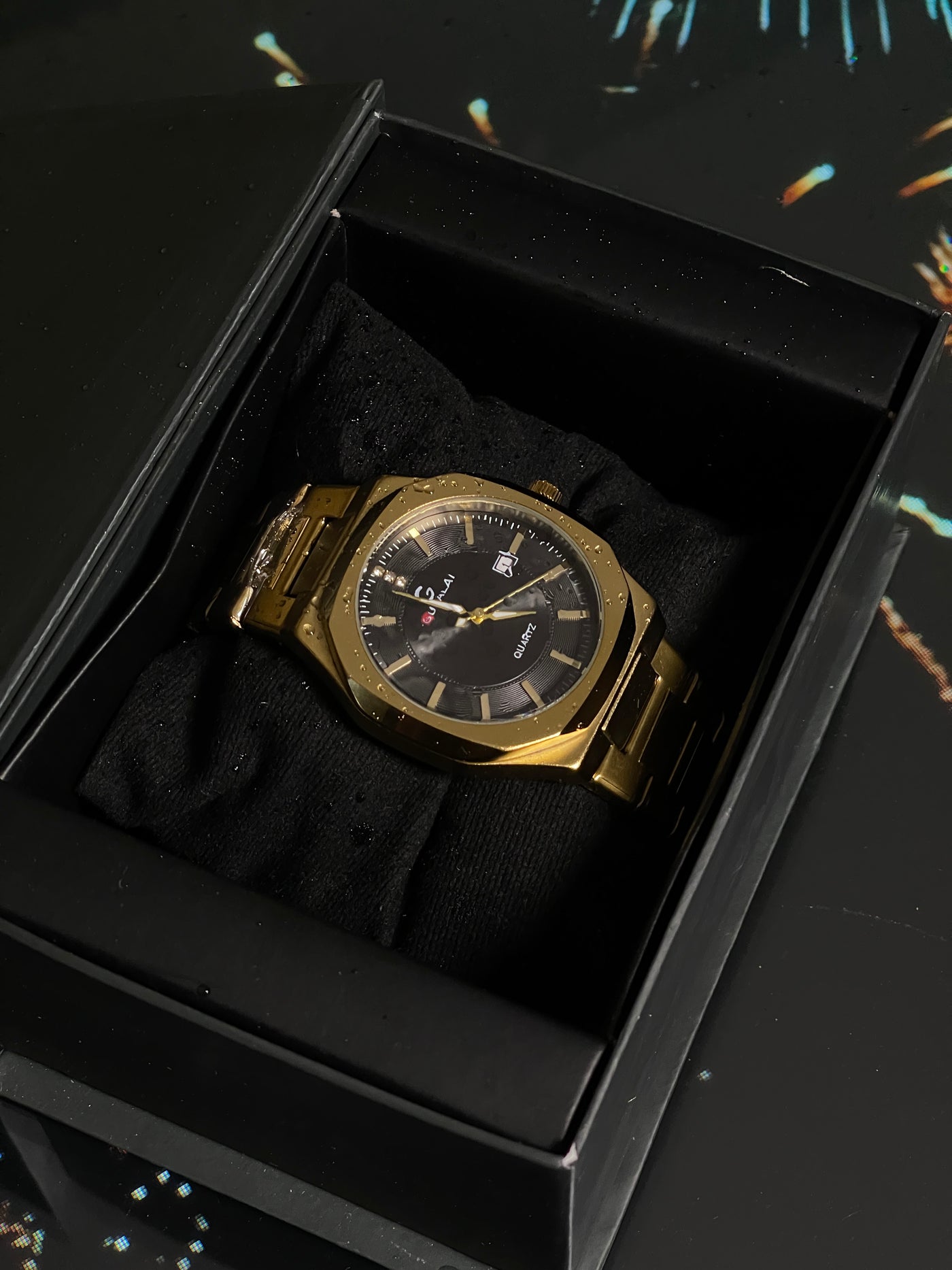 ROYAL BLACK DIAL - FULL GOLDEN CHAIN LUXURY WATCH