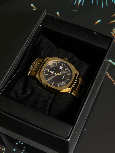 ROYAL BLACK DIAL - FULL GOLDEN CHAIN LUXURY WATCH