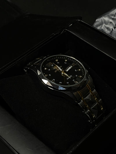 FORICHS™ Signature Black Luxury Watch – Timeless Elegance for Men