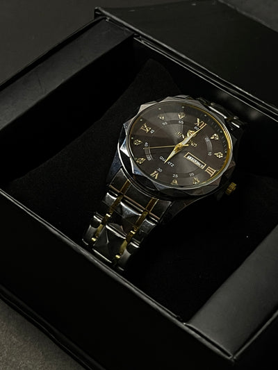 FORICHS™ Signature Black Luxury Watch – Timeless Elegance for Men
