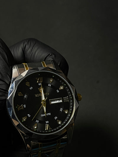 FORICHS™ Signature Black Luxury Watch – Timeless Elegance for Men