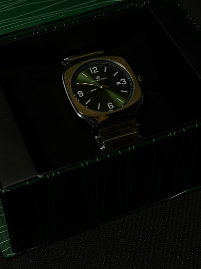 EMERALD GREEN DAIL - FULL GOLDEN CHAIN WATCH BY UNIVERSE POINT